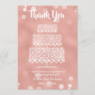 Merci Fête des mariées Mariage Gâteau Rose or