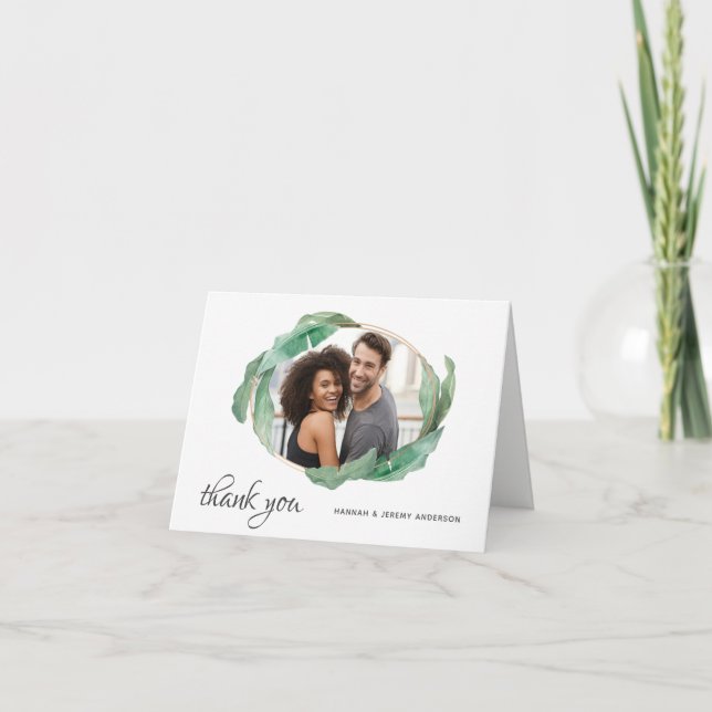 Merci Feuille de banane tropicale avec photo (Devant)