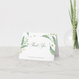 Merci feuillu d'aquarelle du vert