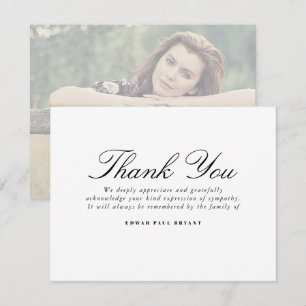 Merci Fiche de note funéraire Bereavement Photo