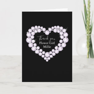 Merci fille diamant carte coeur