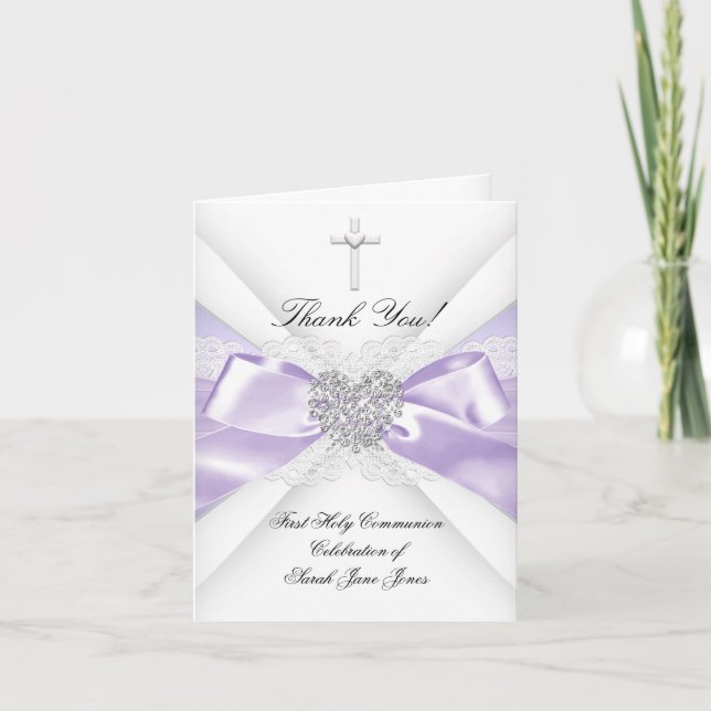 Merci Fille Premier Saint Communion Lavande (Devant)