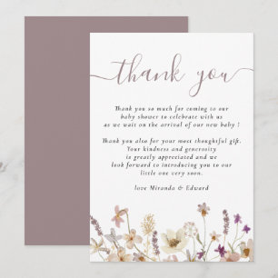 Merci fleur sauvage de Baby shower Floral