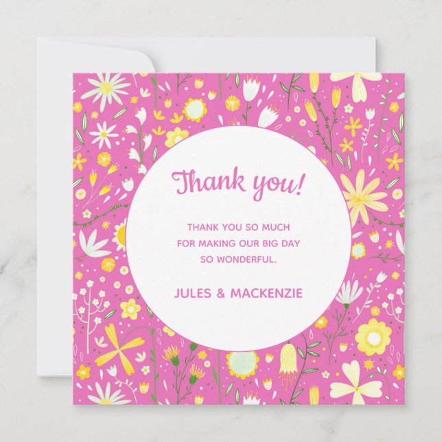 Merci Fleur sauvage rose (Devant)