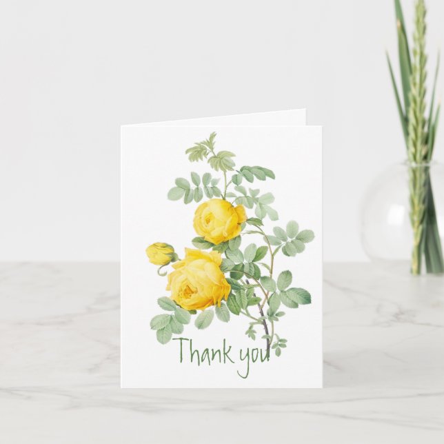 Merci Fleurs de jardin de rose jaune (Devant)