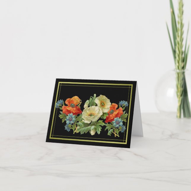 Merci Fleurs de Pavot et Bleuets Vintage (Devant)