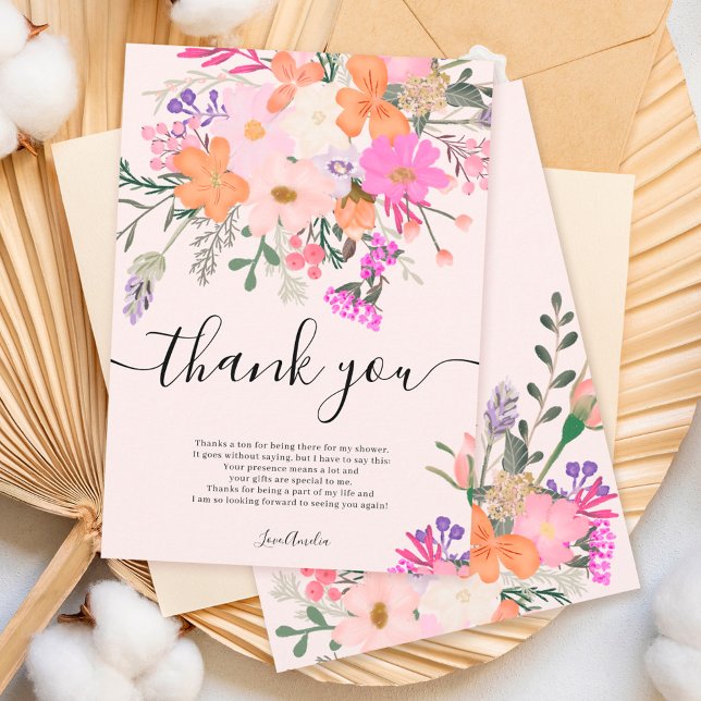 Merci fleurs sauvages douche de printemps pastel (Créateur téléchargé)