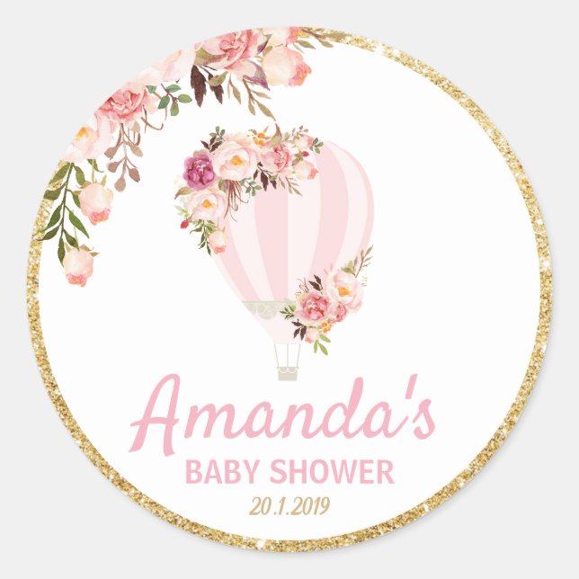 Merci floral à air chaud   Étiquettes (Devant)