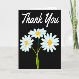 Merci Floral Blanc Fleur marguerite Noir