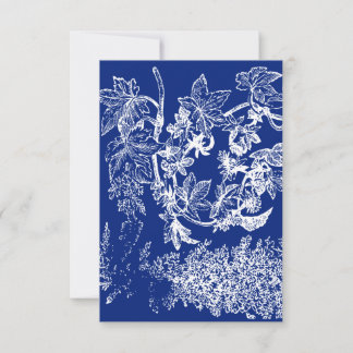 Merci floral bleu et blanc