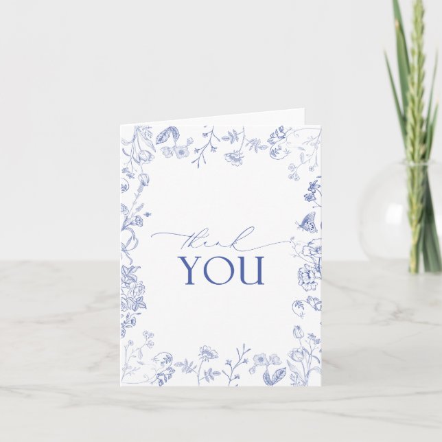 Merci Floral bleu et blanc victorien (Devant)