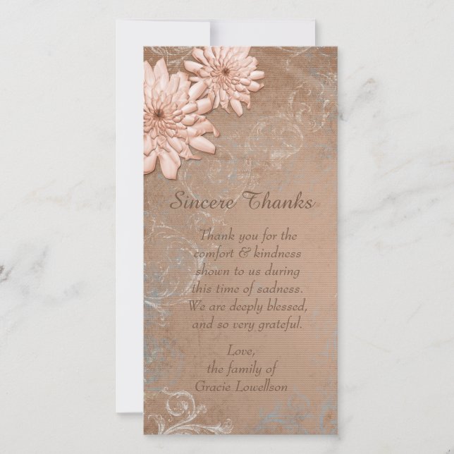 Merci floral bronzage de sympathie d'Ecru (Devant)