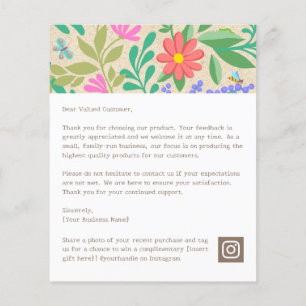 Merci Floral De Nature Mignonne Pour Votre Achat