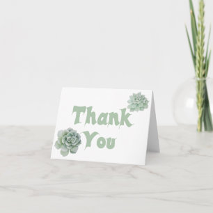 Merci floral Mint Vert Aquarelle Succulente