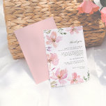 Merci floral moderne d'aquarelle mi-été<br><div class="desc">Cette carte comporte un message de remerciement personnalisé dans une couleur verte subtile alignée sur la droite,  encadrée de fleurs d'aquarelle rose et de feuillage.</div>