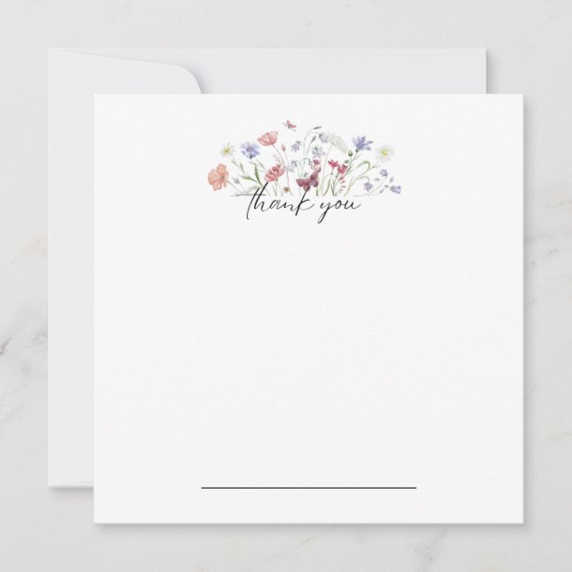 Merci floral papillon Carte pour notes (Devant)
