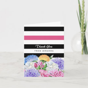 Merci floral tendance rose et noir