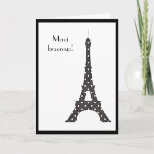 Merci français de Tour Eiffel de pois