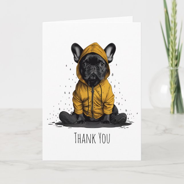Merci French Bulldog portant un Raincoat (Devant)
