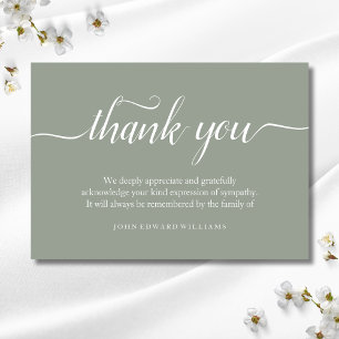 Merci Funérailles Merci Note Carte de deuil