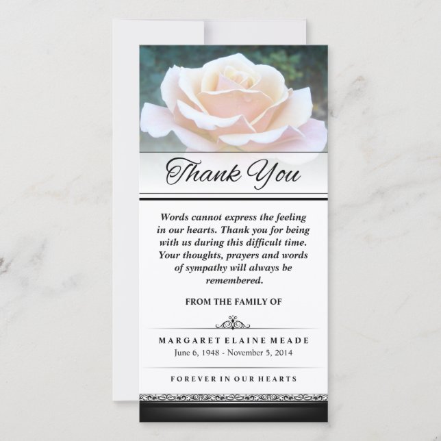 Merci Funérailles White Rose Mots ne peuvent pas E (Devant)