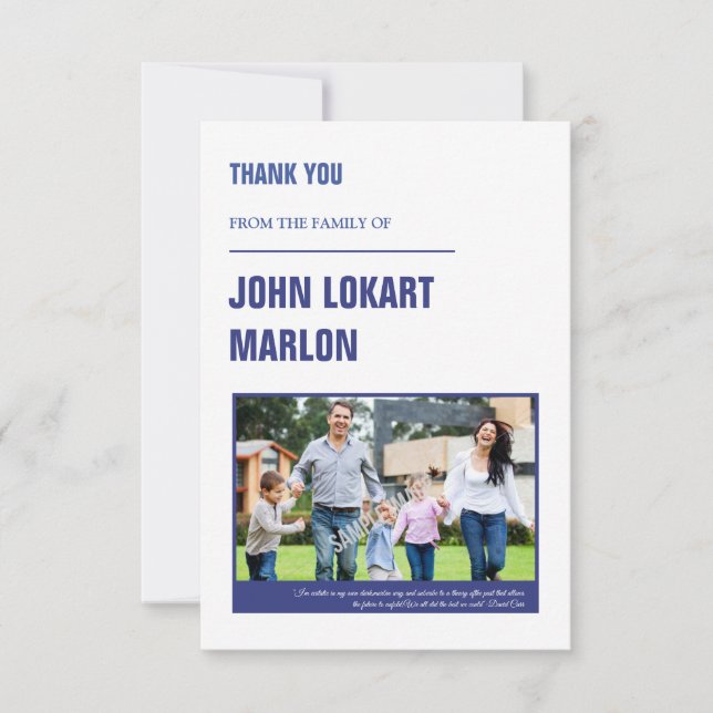 Merci funéraire Carte photo (Devant)