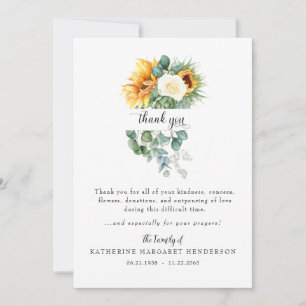 Merci funéraire de l'enterrement joyeux Sunflower