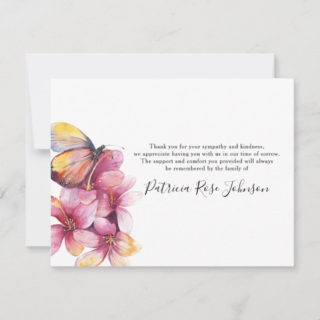 Merci funéraire du papillon floral (Devant)
