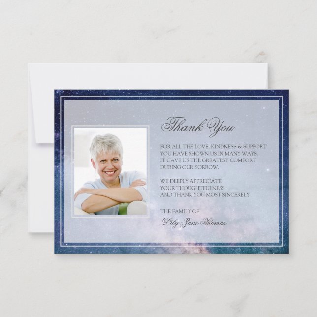 Merci funéraire étoilé | Carte Mémorial (Devant)