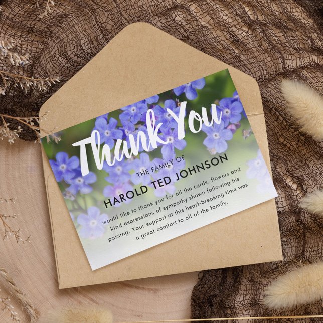 Merci funéraire | Mémorial bleu Forget-Me-Not (Créateur téléchargé)