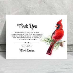 Merci funéraire personnalisé Note cardinale