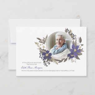 Merci funéraire photo carte florale