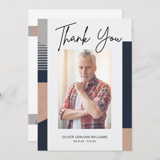 Merci funéraire Photo Sympathie Bereavement (Devant / Derrière)