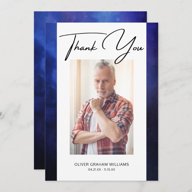 Merci funéraire Photo Sympathie Bereavement (Devant / Derrière)