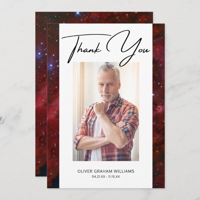 Merci funéraire Photo Sympathie Bereavement (Devant / Derrière)