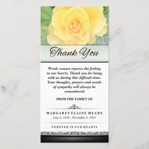 Merci Funéraire Rose jaune Mots ne peuvent pas Exp