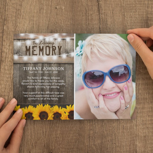 Merci funéraire rustique des tournesols (Créateur téléchargé)