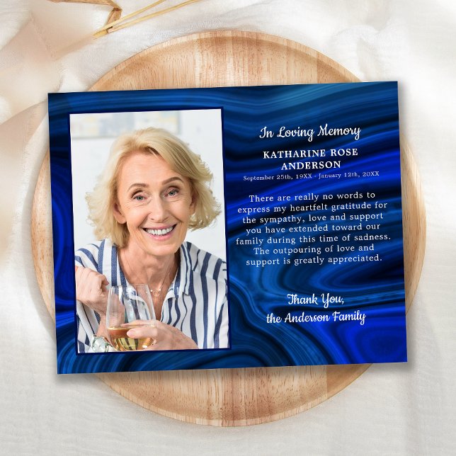 Merci funéraire Sympathy Photo Marbre bleu (Créateur téléchargé)