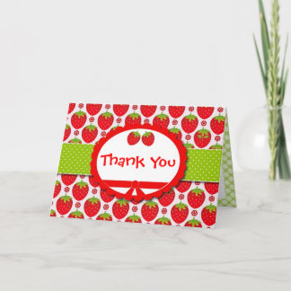 Merci Girly et personnalisé de fraise mignonne
