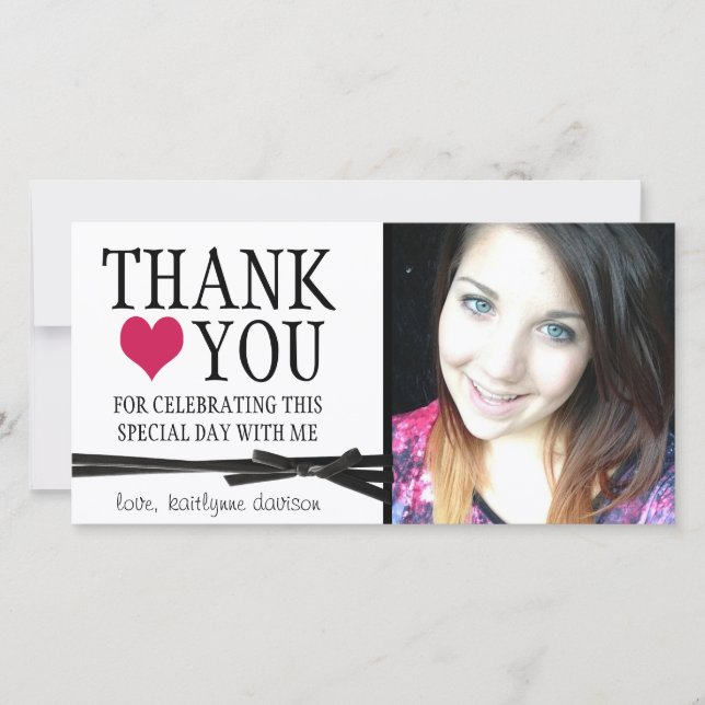 Merci Girly mignon avec la photo (Devant)