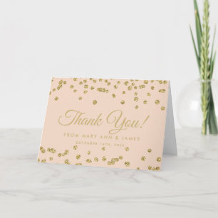 Merci Gold Faux Parties scintillant Confetti Blush