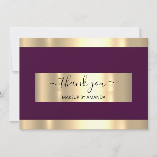 Merci Gold Marsala Insérez Invitation (Devant)