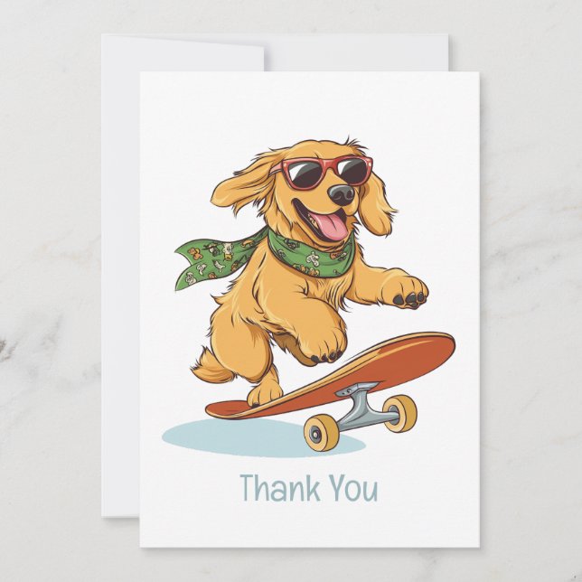 Merci Golden Retriever Chien Skateboard (Devant)