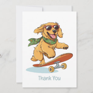 Merci Golden Retriever Chien Skateboard