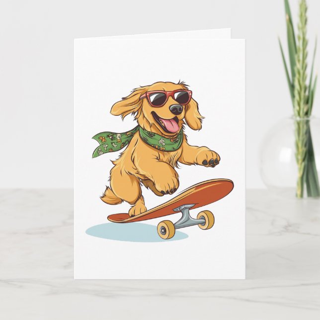 Merci Golden Retriever Chien Skateboard (Devant)