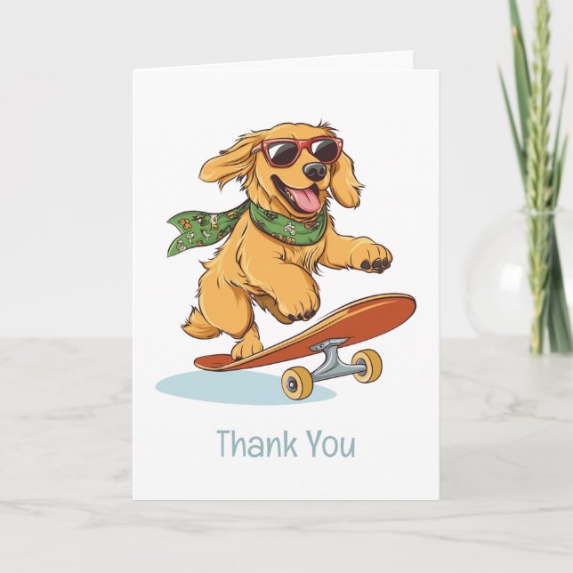 Merci Golden Retriever Chien Skateboard (Devant)