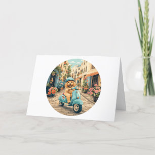 Merci Goldendoodle Chien équitation Scooter