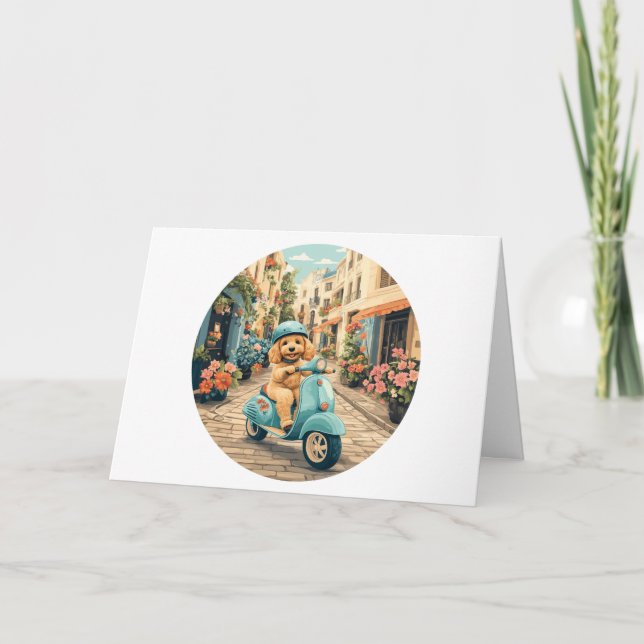 Merci Goldendoodle Chien équitation Scooter (Devant)