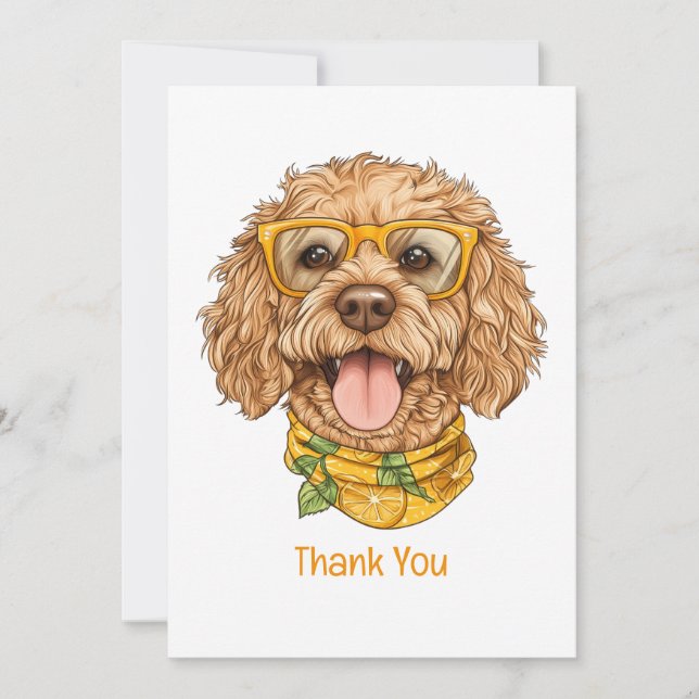 Merci Goldendoodle Chien Lunettes de Soleil Orange (Devant)