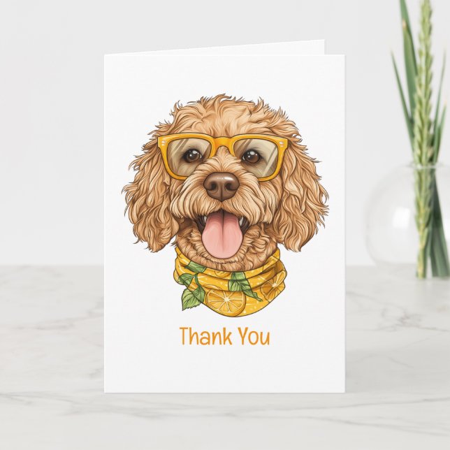 Merci Goldendoodle Chien Lunettes de Soleil Orange (Devant)
